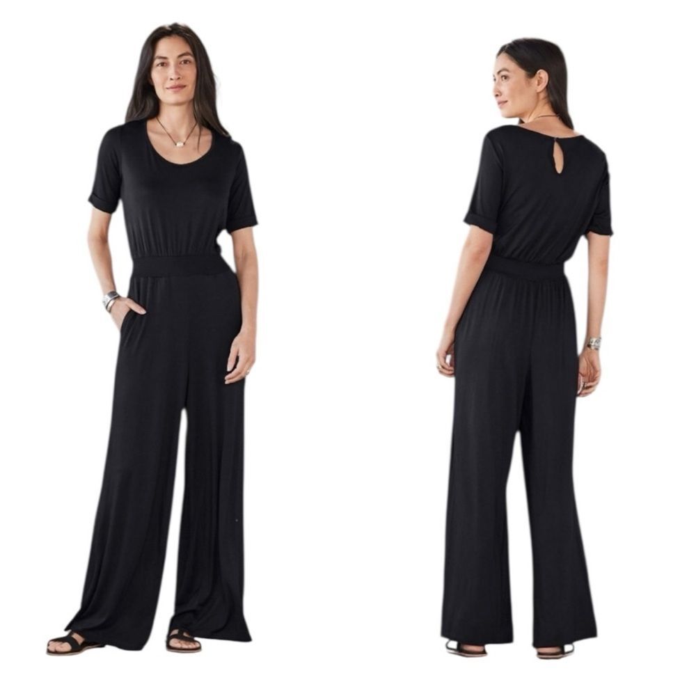 Sundance Twyla Jumpsuit Black Wide Leg Women’s Size Medium